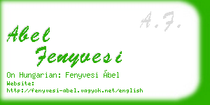 abel fenyvesi business card